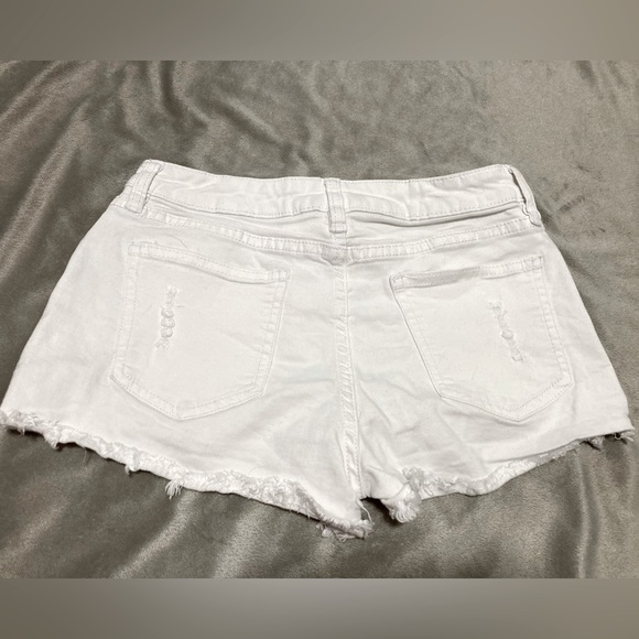 White Distressed Angel Kiss Shorts - Picture 2 of 3